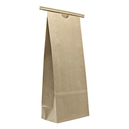 16 oz Compostable Paper Bag with Tin Tie Kraft - PBFY