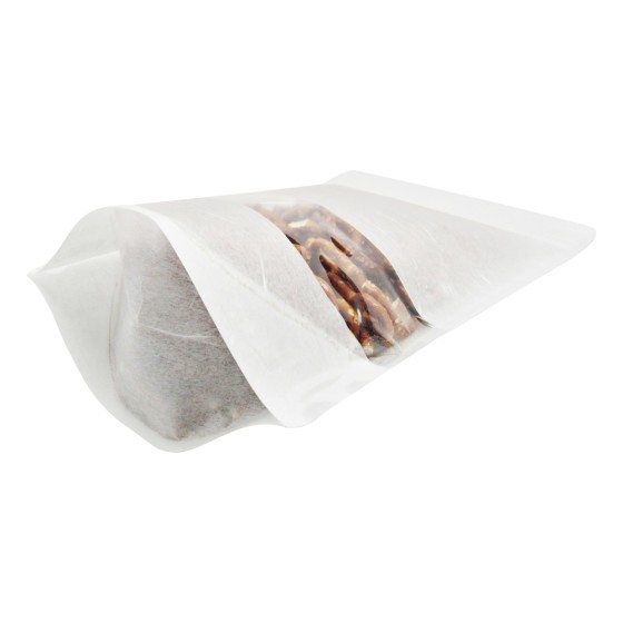 16 oz Rice Paper Stand Up Pouch White | PBFY Packaging