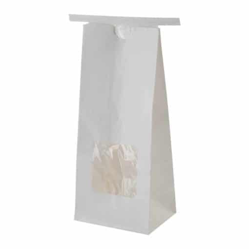 1/2 lb Paper Bag with Tin Tie with Window White - PBFY