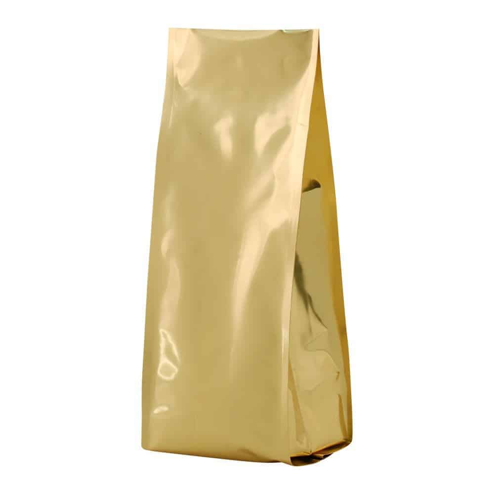 8 oz Quad Seal Side Gusseted Bag Gold - PBFY