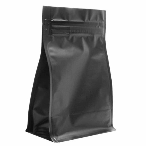 12 oz Block Bottom Side Gusseted Bag Matte Black - PBFY