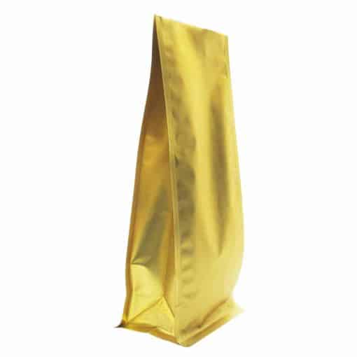 16 oz Block Bottom Side Gusseted Bag Matte Gold - PBFY
