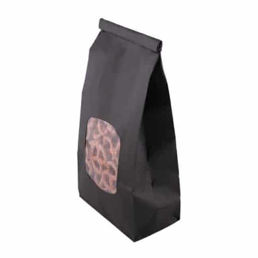 1 lb Paper Bag with Tin Tie with Window - Chalkboard Black - PBFY