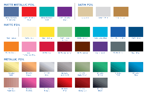 Hot stamp color guide
