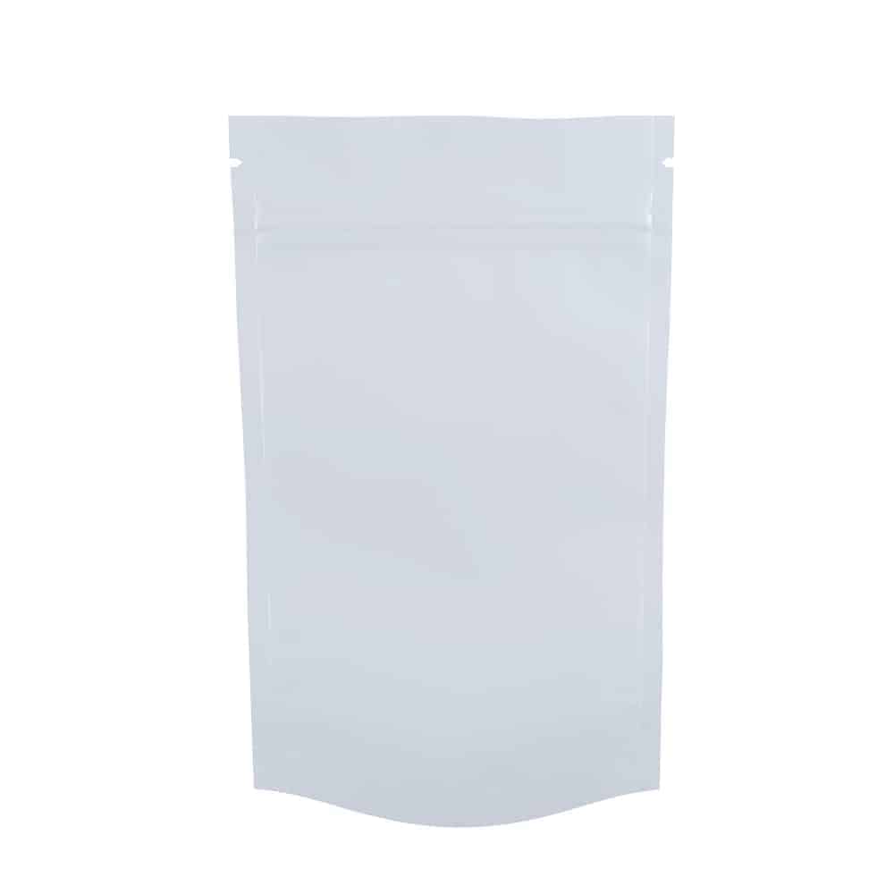 1 oz White Barrier Mylar Flat Pouch Bag | PBFY Packaging
