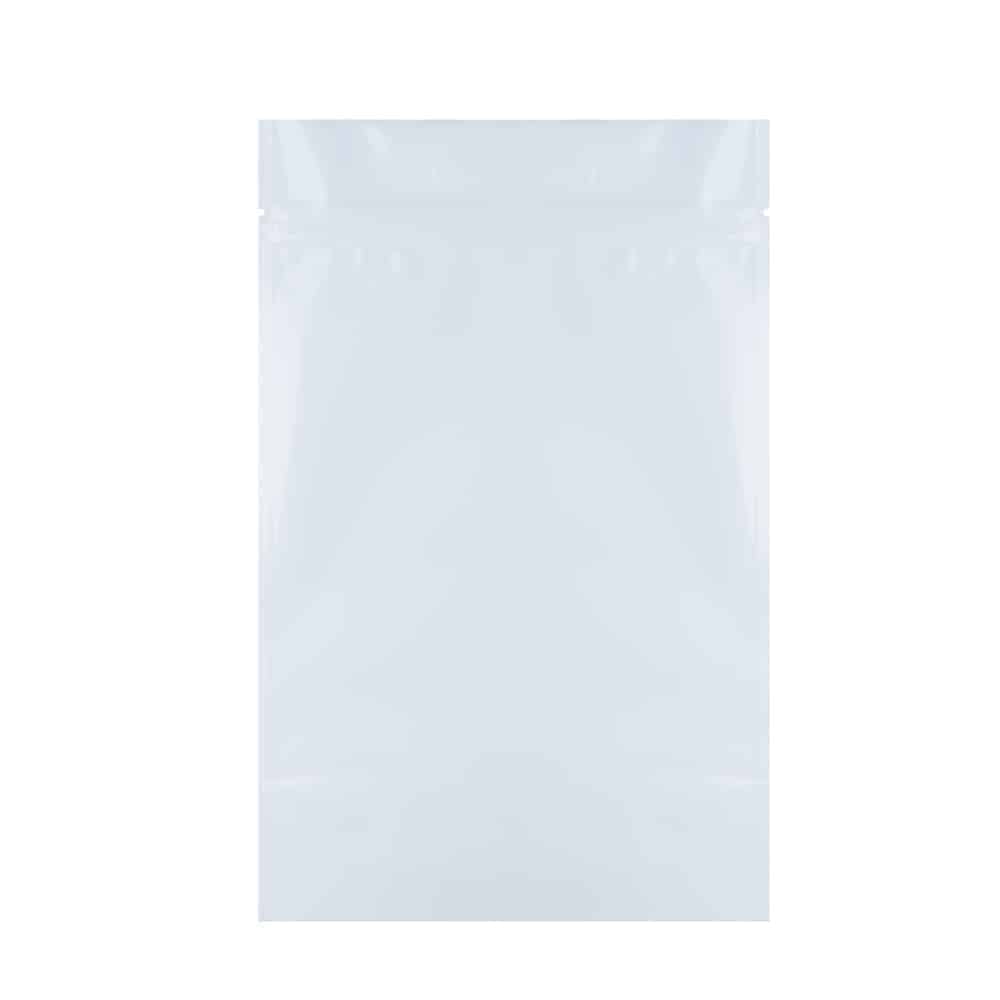 8 oz White Barrier Mylar Flat Pouch Bag | PBFY Packaging