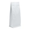 valved coffee bag with block bottom and zipper in matte white