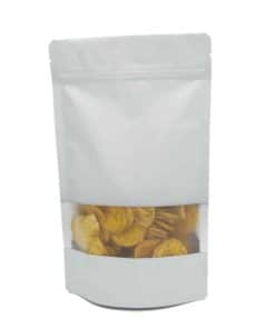 16oz white stand up pouch with window food packaging