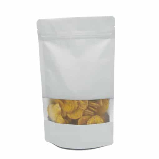 16oz white stand up pouch with window food packaging
