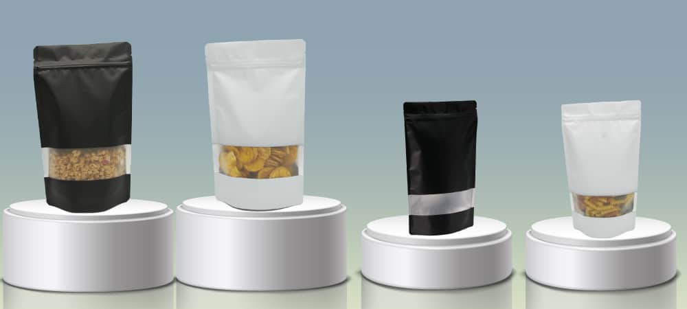 Window Stand up Pouches and Bags custom food packaging