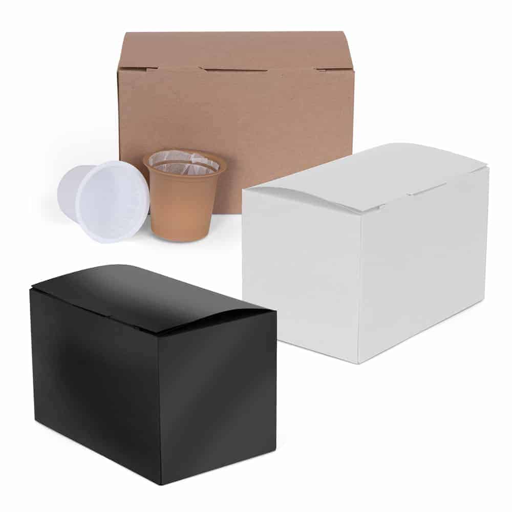 5 Flat Kraft Paper Box Bases + Clear Sleeves; 4 1/2 x 1 x 6 Inch Boxes