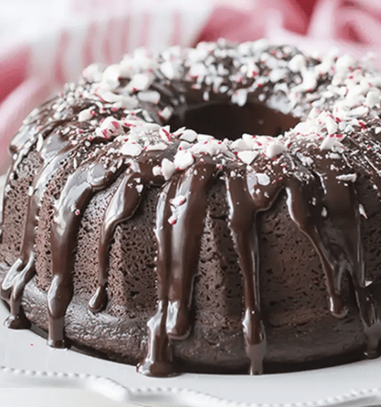 Peppermint Crunch Bundt Cake 